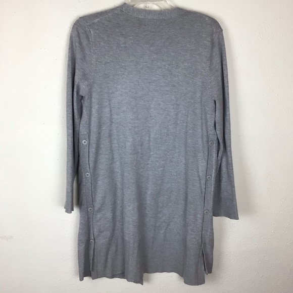 Joan Vass grey long duster/knit jacket in M - Picture 9 of 13